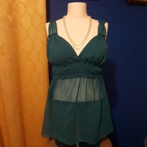 Sheer Empire waist tank